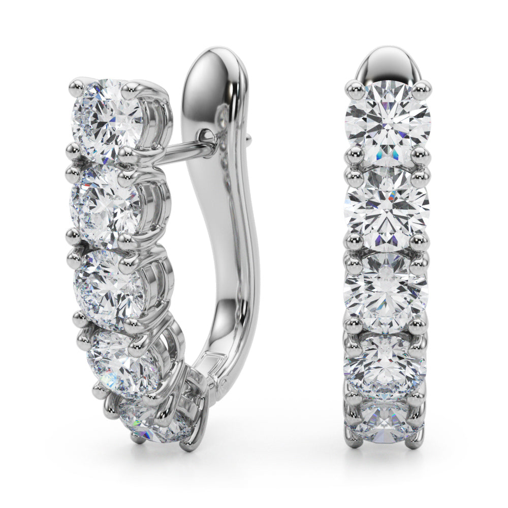 Omega back diamond earrings hot sale