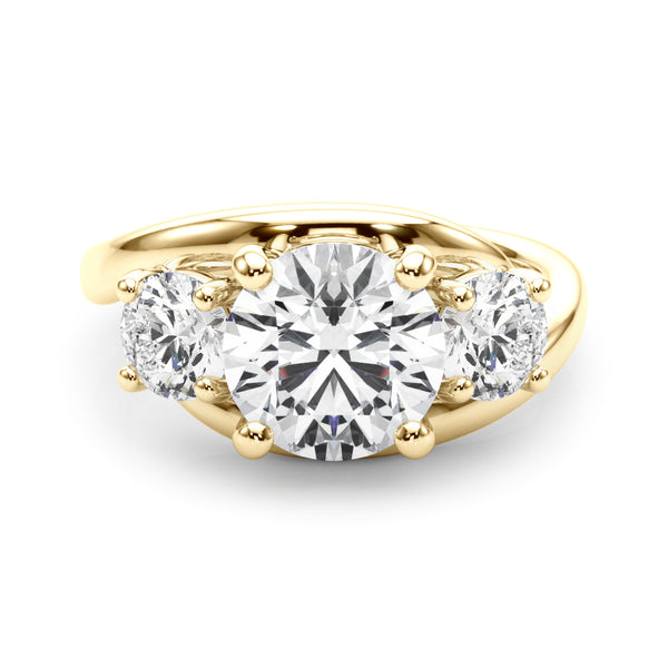 14K Engagement Ring / 3 Stone Engagement Ring