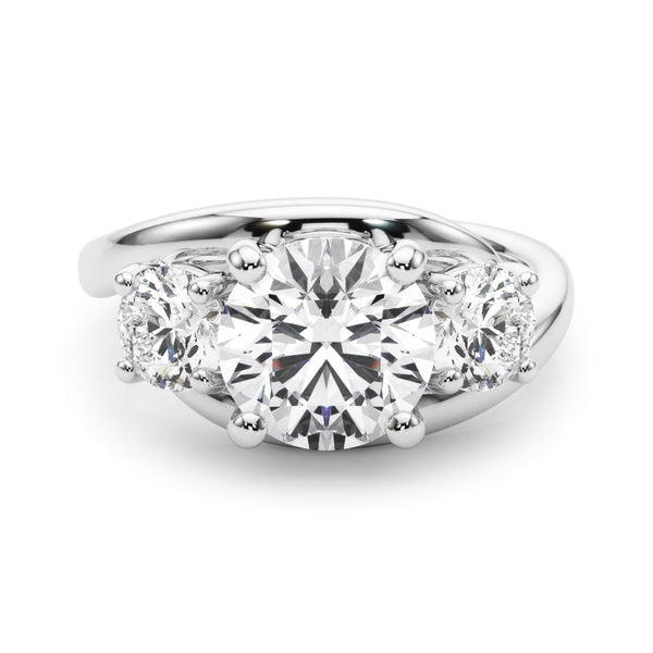 14K Engagement Ring / 3 Stone Engagement Ring